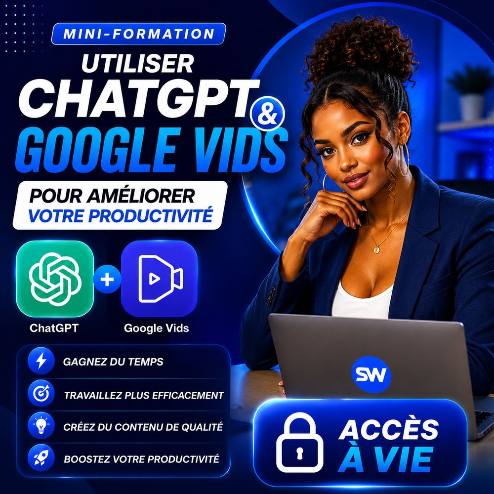 Visuel de la mini-formation ChatGPT et Google Vids, 2 000 FCFA