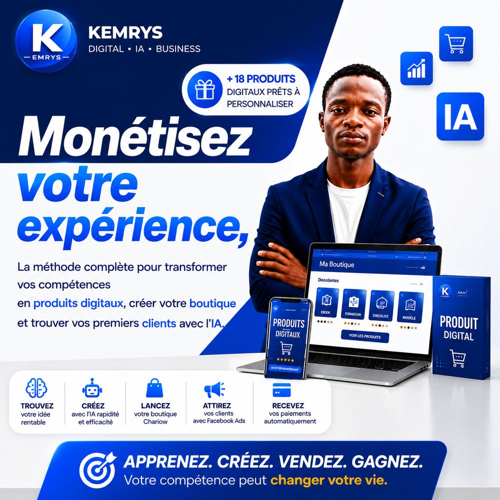 Visuel de la formation Monétisez votre expérience, 5 000 FCFA