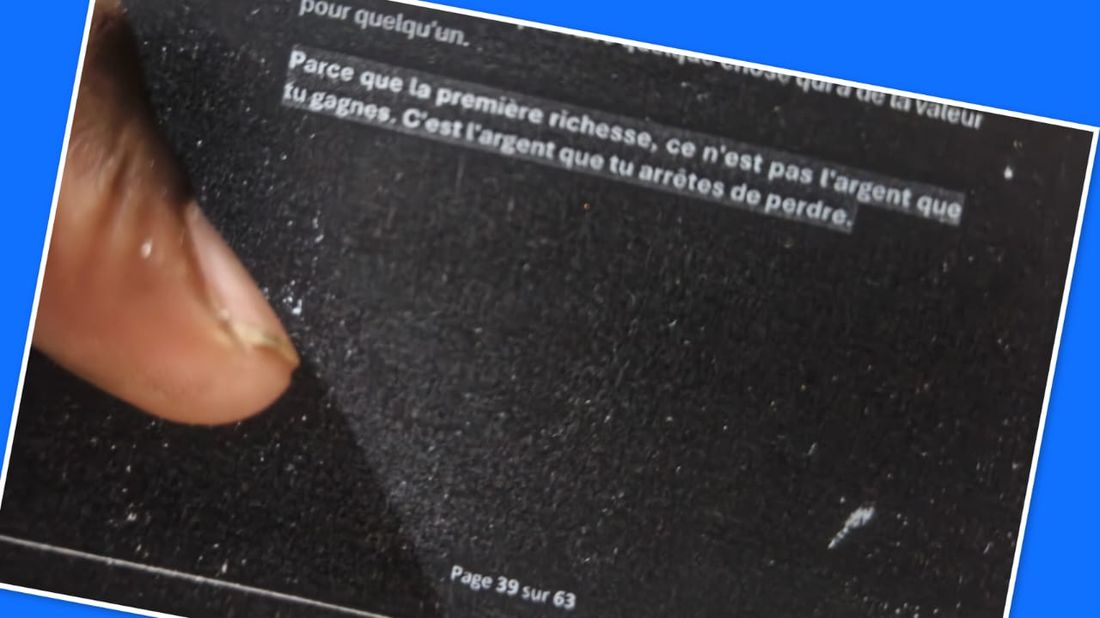 Extrait du livre à la page 39 sur la première richesse